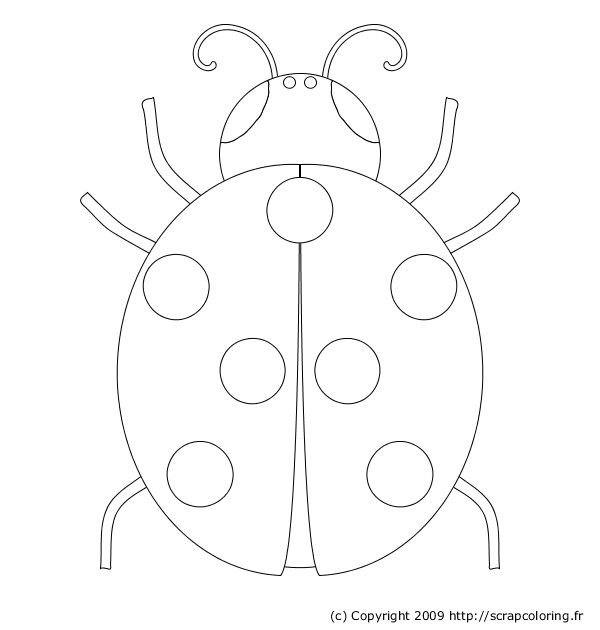 Божья коровка для раскрашивания детям