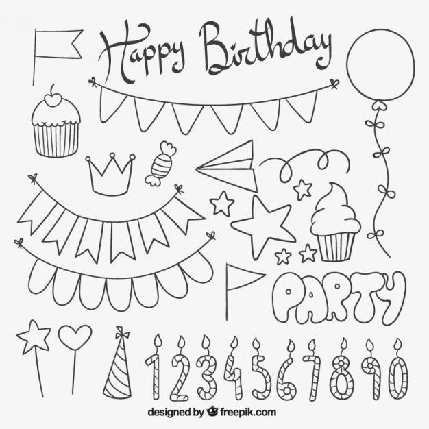 Трафарет с днем рождения