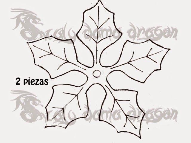 Трафарет цветка пуансеттия