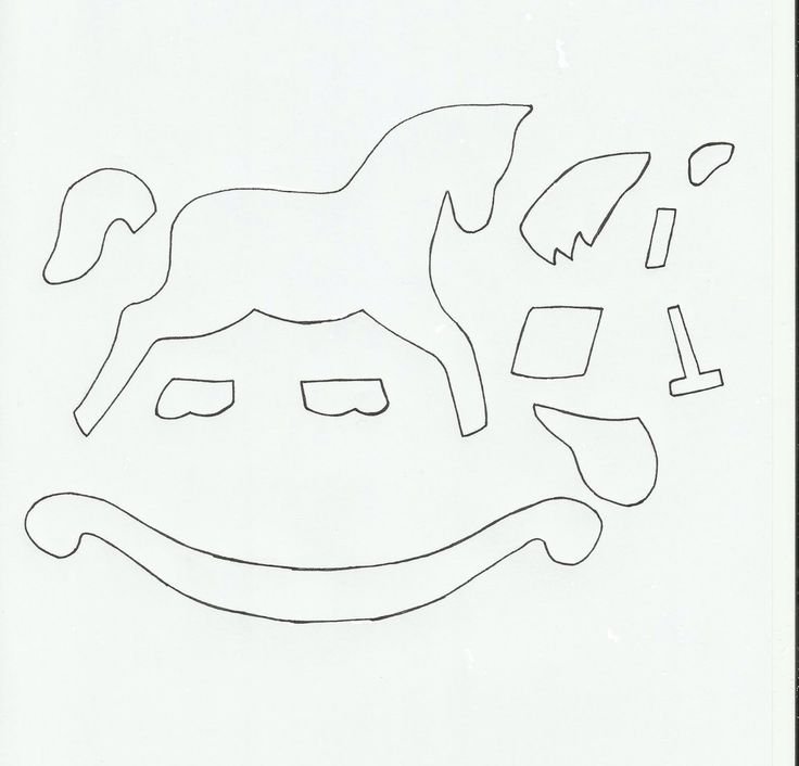 Лошадка качалка трафарет