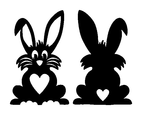 Трафарет зайца на окно