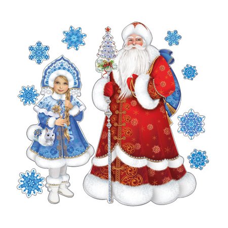 Наклейки новый год дед Мороз и Снегурочка