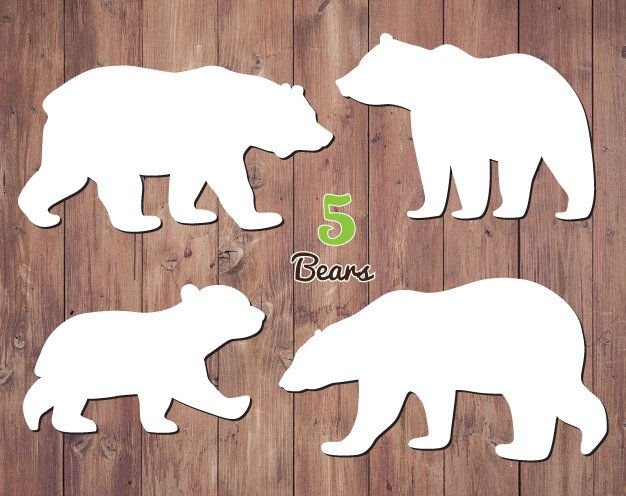 Трафарет медведя для дерева