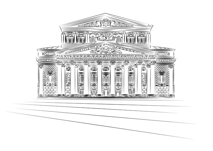 Здание театра рисунок
