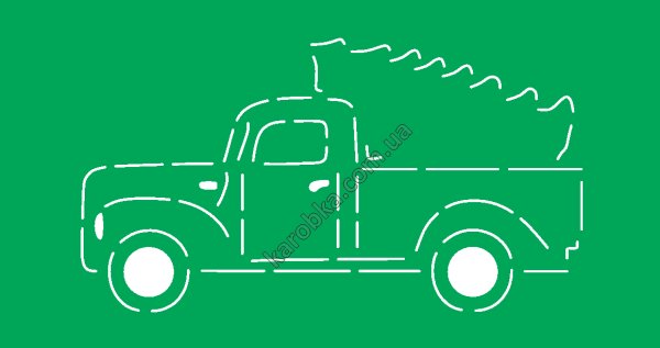 Машина с елкой трафарет для пряников