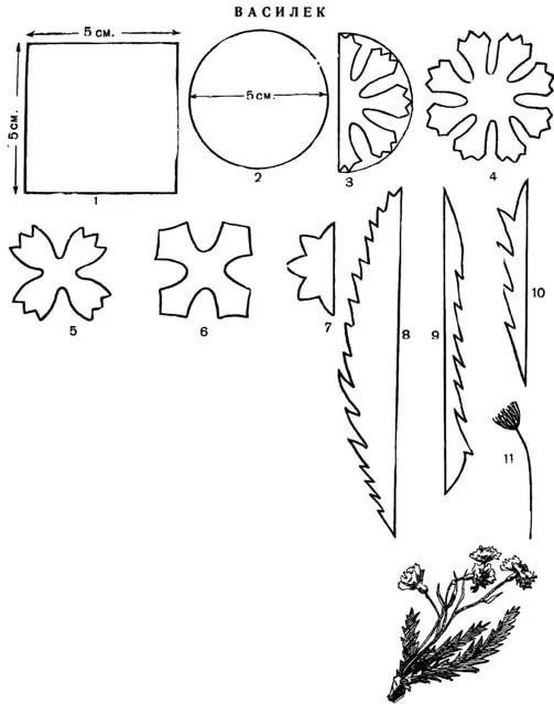 Лепесток василька шаблон