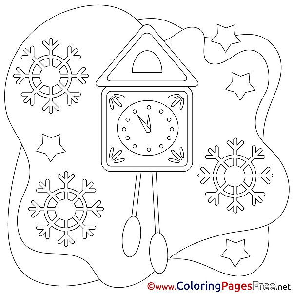 Новогодние часы раскраска для детей