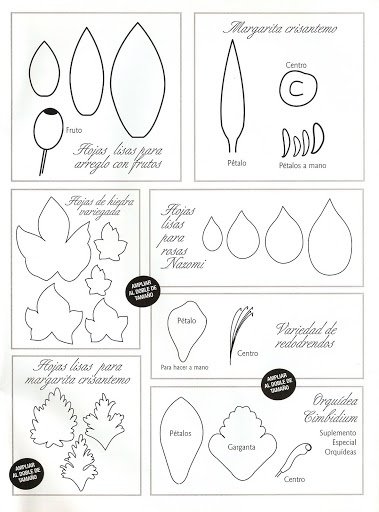 Схема цветов из холодного фарфора