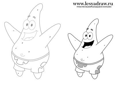 Патрик рисунок карандашом