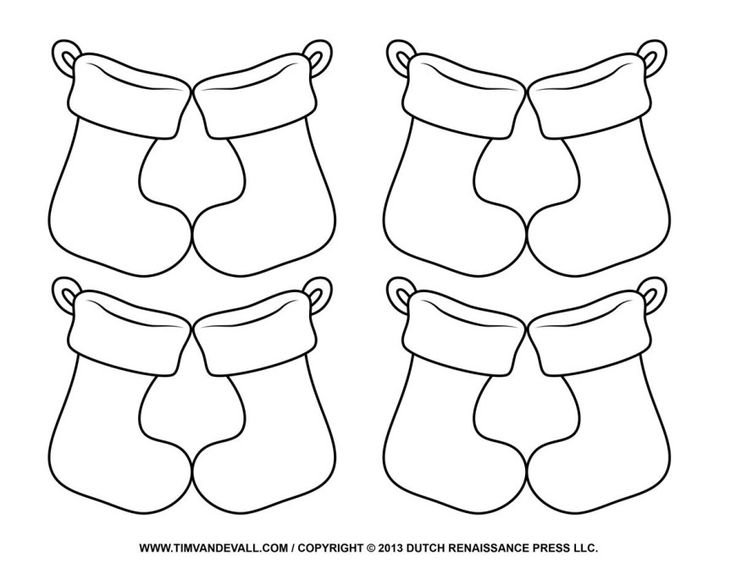Новогодний носок трафарет