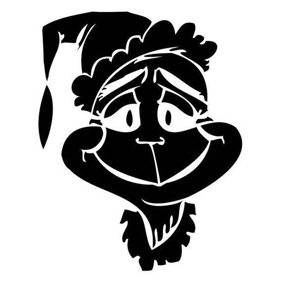 Трафарет Гринча на окно