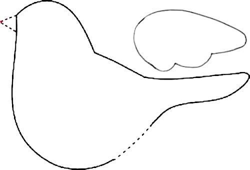 Выкройка птички из ткани