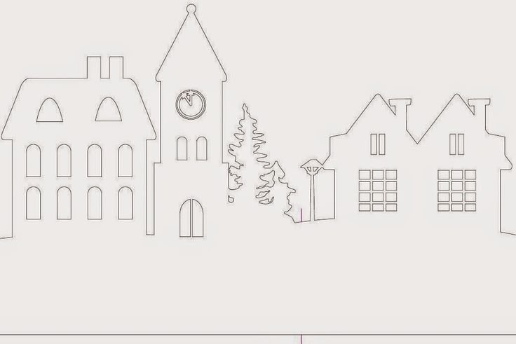 Новогодние трафареты домики