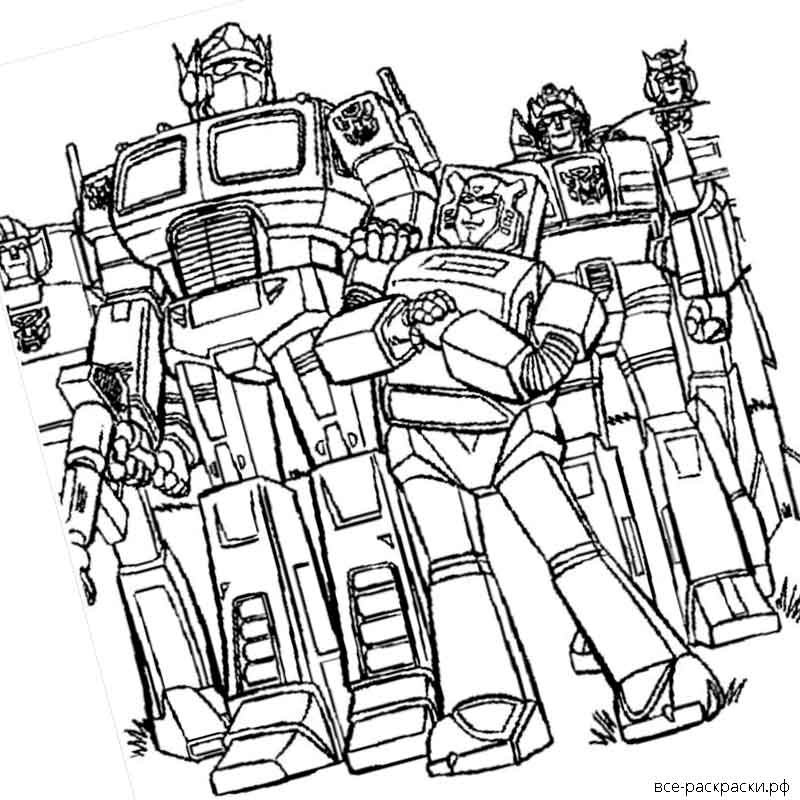 Раскраски для мальчиков трансформеры Бамблби Оптимус