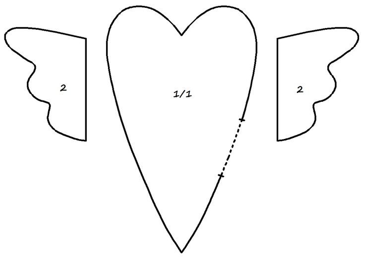Сердце Тильда выкройка в натуральную величину