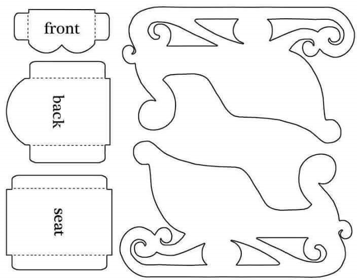 Чертеж саней Деда Мороза из картона