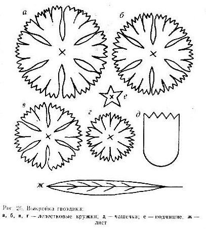 Цветы гвоздики для вырезания