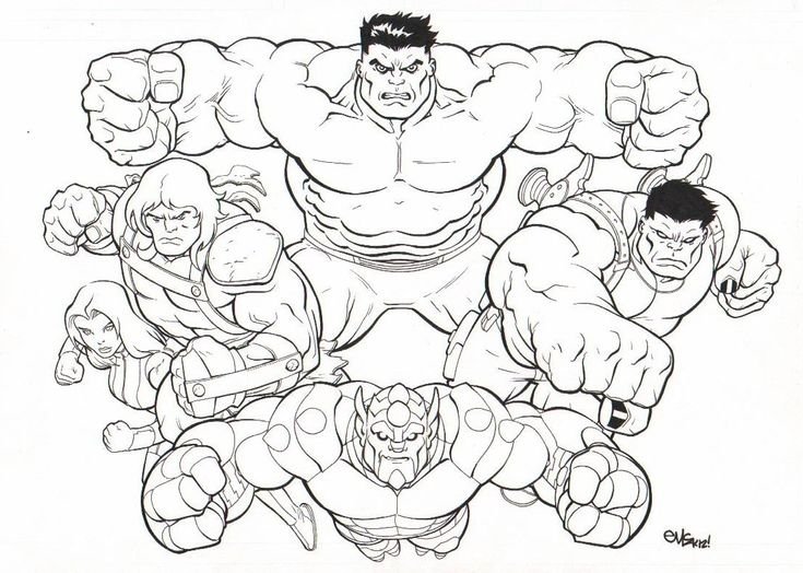 Герои Марвел раскраска Халк