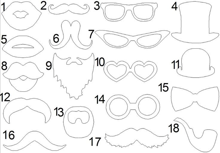 Трафарет усов и губ для фотосессии