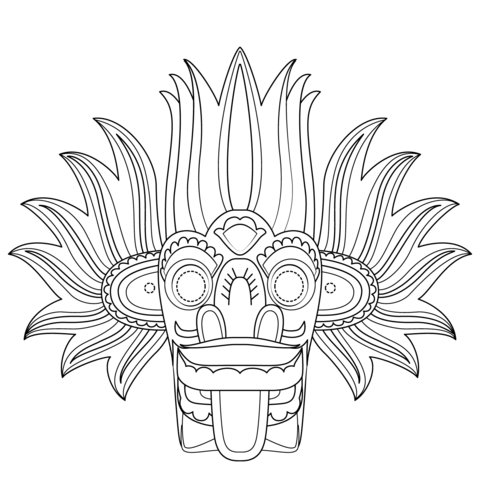 Маска индейца раскраска