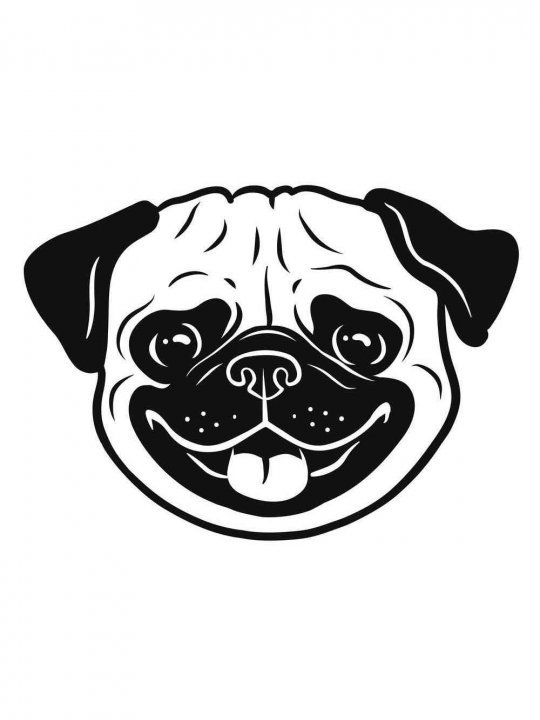 Мопс морда силуэт