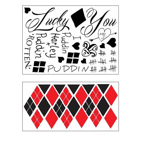 Трафарет для биты Харли Квинн