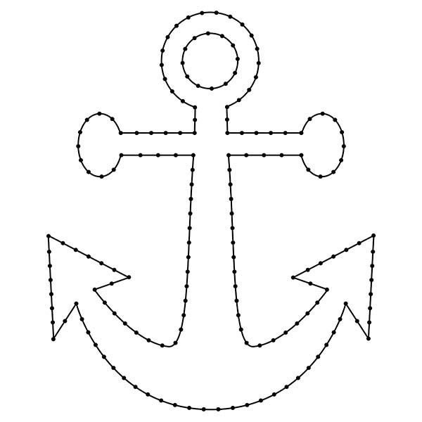 Якорь трафарет для вырезания