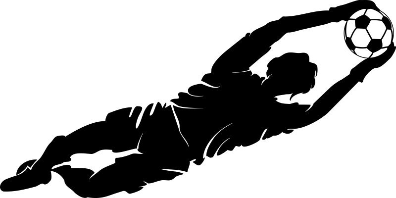 Силуэт футболиста вратаря