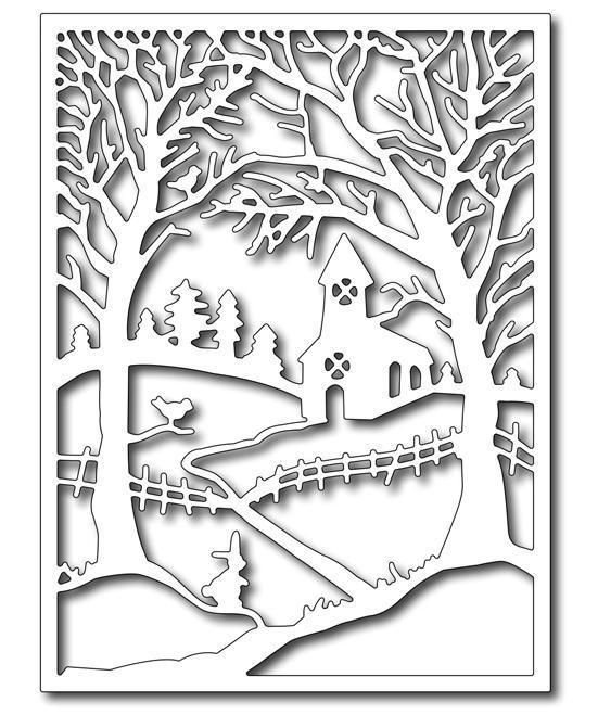 Новогодний пейзаж для вырезания