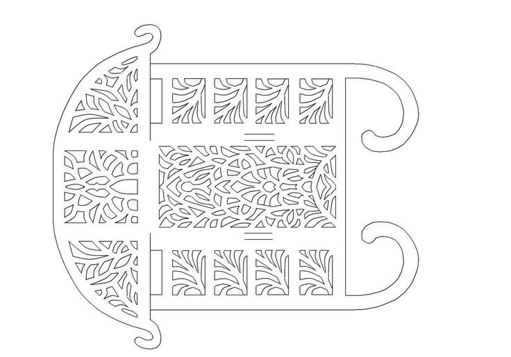 Сани резные трафарет