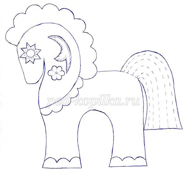 Лошадка из фетра выкройка