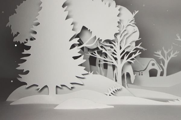 Зимняя объемная аппликация