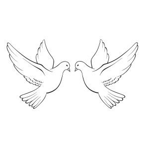 Трафареты красивых голубей