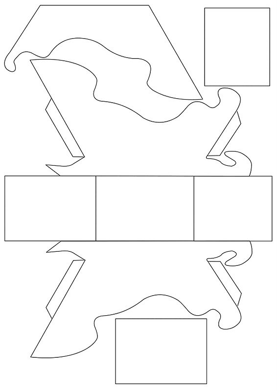 Трафарет санок из бумаги