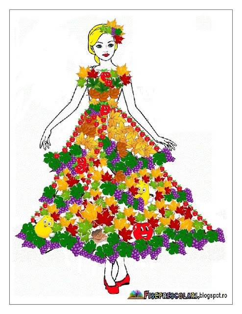 Аппликация девушка в платье