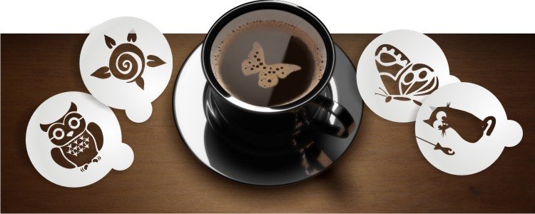 Рисунки на кофейной пенке трафарет