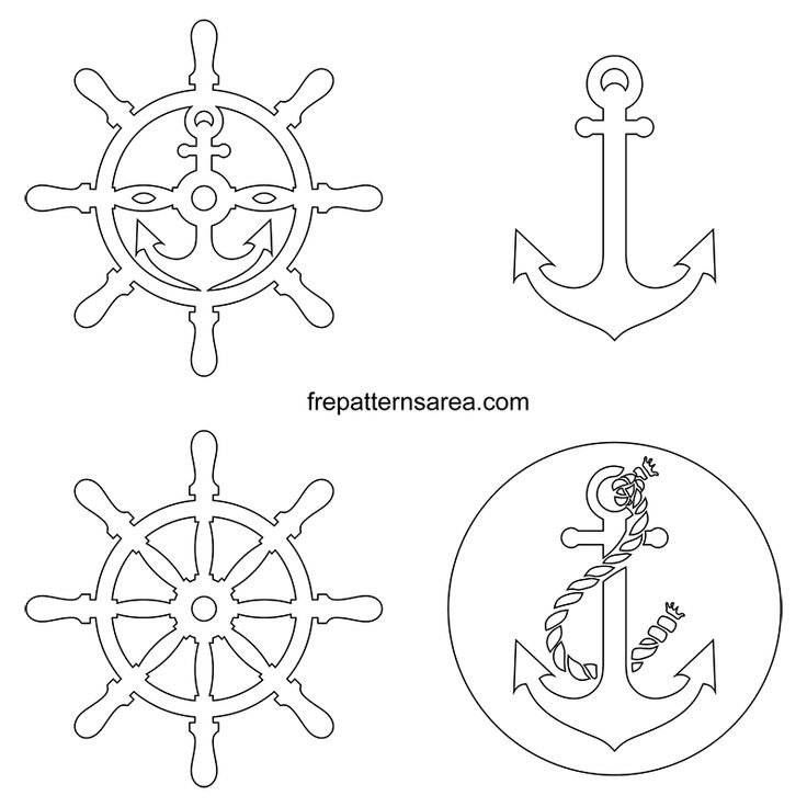 Якорь трафарет для вырезания