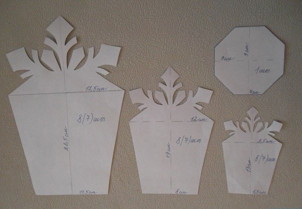 Трафарет для объемной снежинки