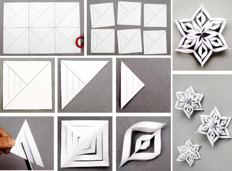 Шаблон объемной снежинки