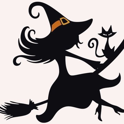 Ведьма на метле силуэт