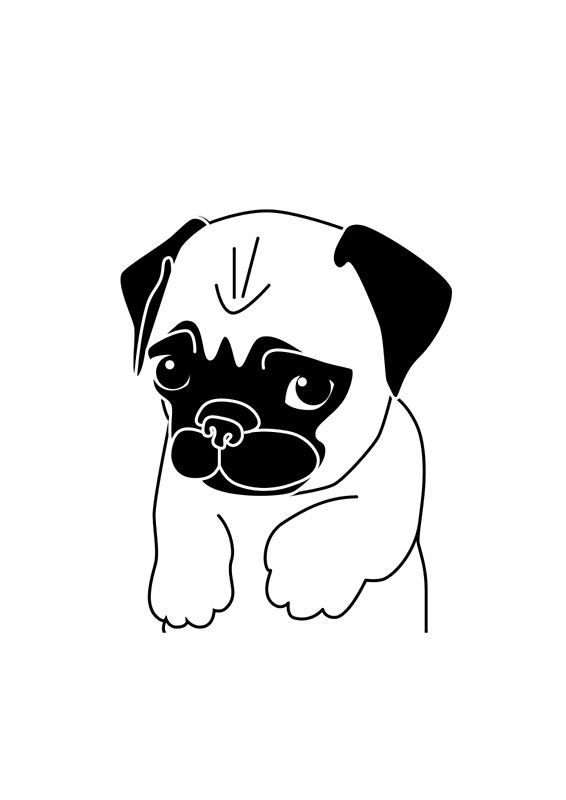 Раскраски собачки мопсики