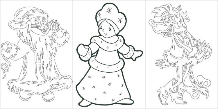 Снегурочка трафарет на окно для вырезания