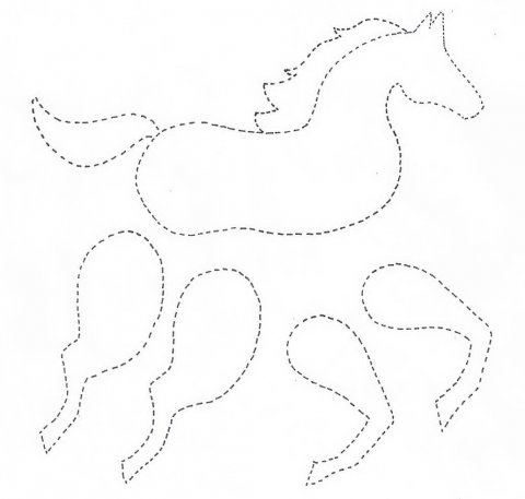 Трафарет лошадки для вырезания