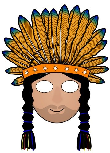 Маска индейца с перьями