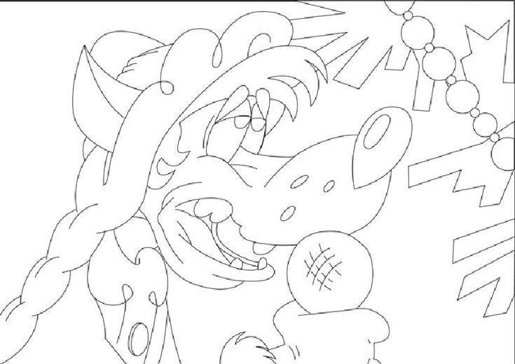 Волк Снегурочка вытынанка