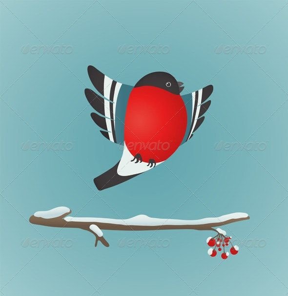 Снегирь летит