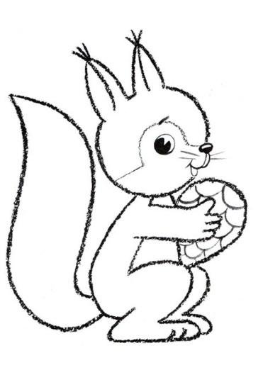 Белка раскраска для детей