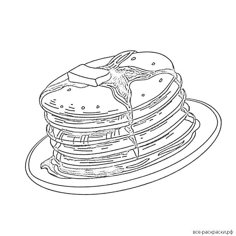 Блины рисунок для срисовки