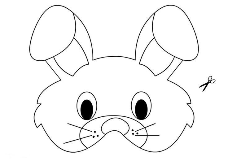 Маска зайца раскраска