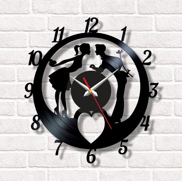 Макеты часов из виниловых пластинок